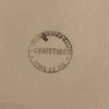 9 assiettes plates Salins Terre de Fer, modèle Christian, 1920