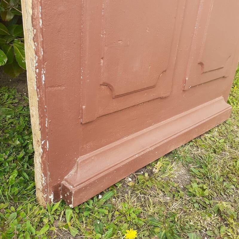 Old solid wood entrance door H225xW86cm right-hand push