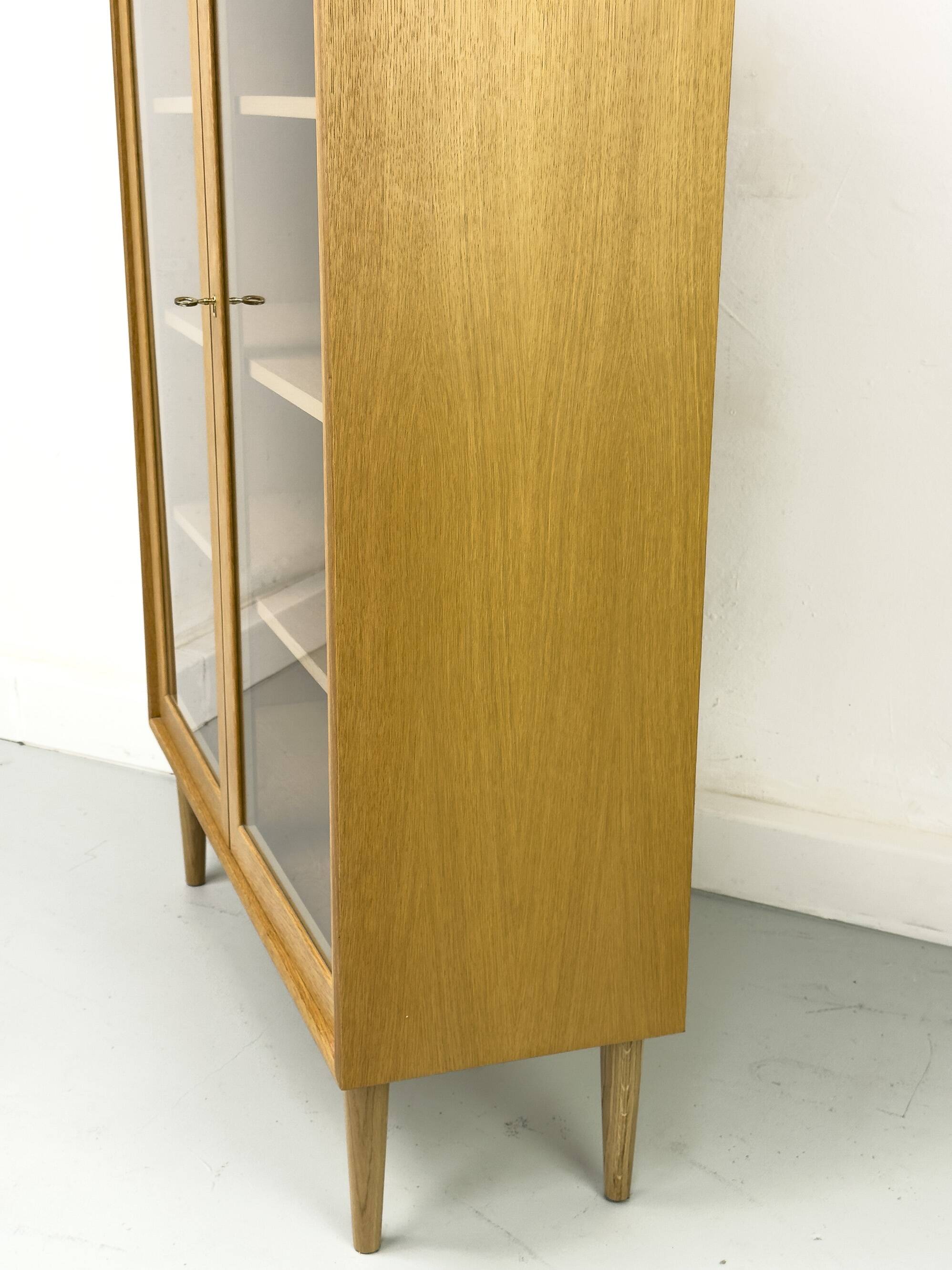 Mid Century Display Case in light oak by WK Möbel, 1970s