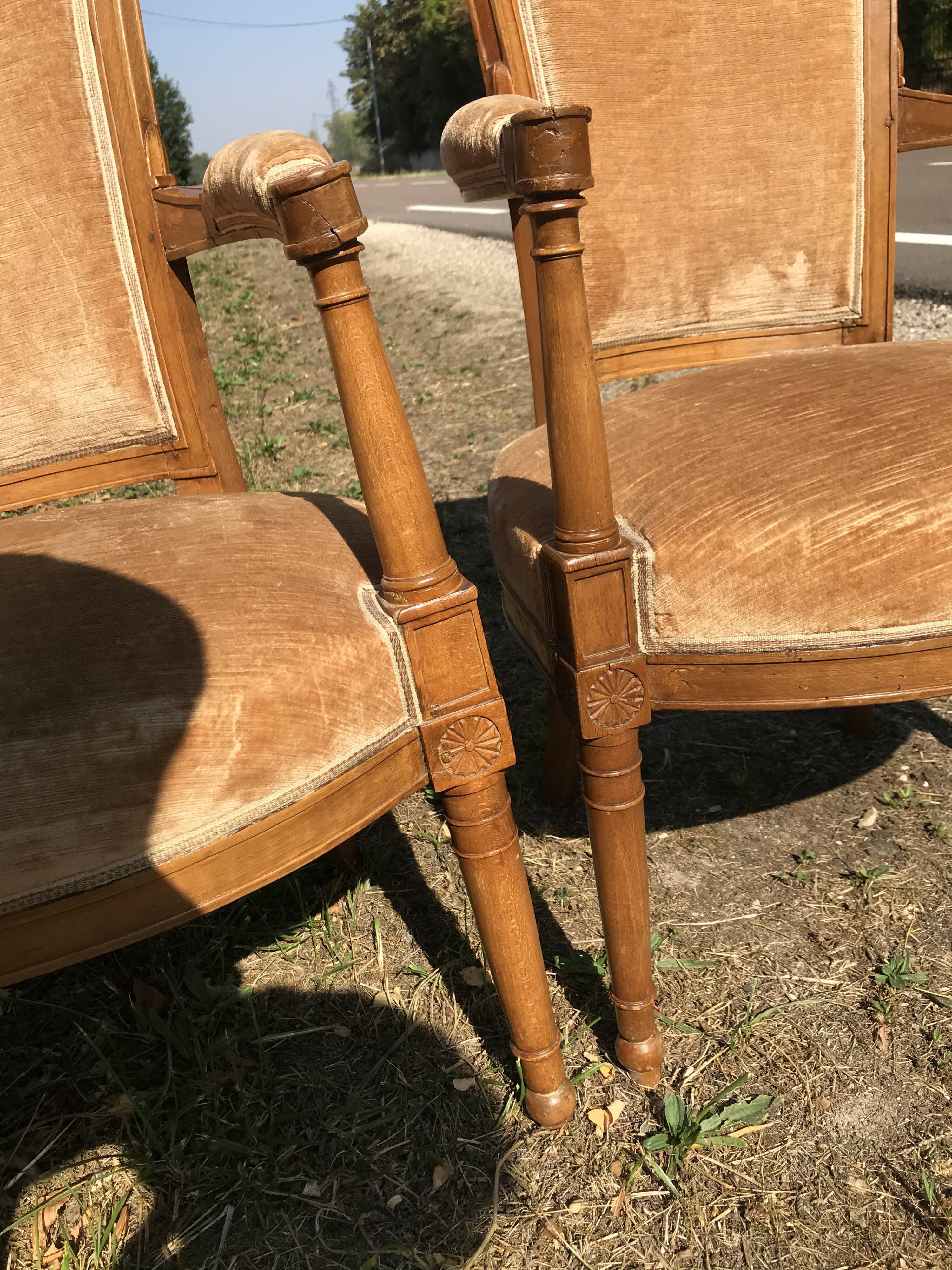 Empire era armchair pair