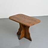 Solid wood dining table, French Alps, around 1970.