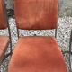 Suite of 4 vintage orange chairs 1970 steel and suede