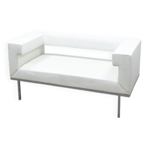 Canapé en cuir blanc