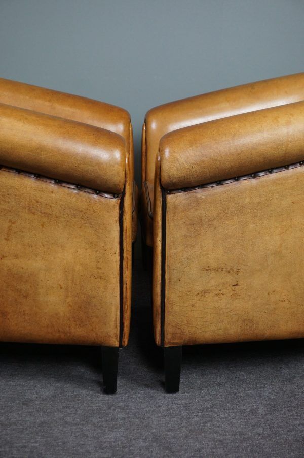 Set of 2 club chairs in sheepskin, York model