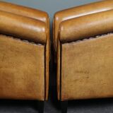 Set of 2 club chairs in sheepskin, York model