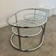 Vintage tubular coffee table glass top, Italian design of the 70s