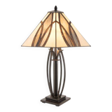 5913 table lamp with brown glass shade Tiffany type