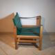 60s wood and leather armchair