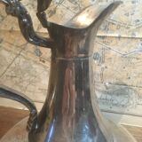 Aiguière en verre et métal argenté