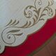 Pair of red and gold parchment lampshades