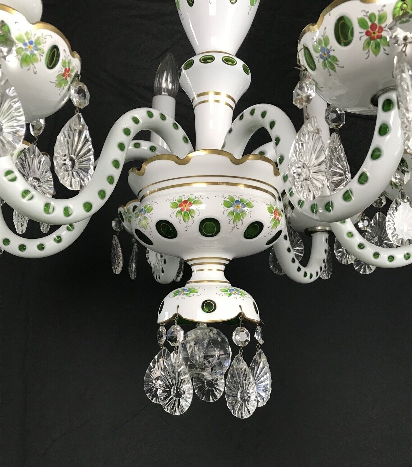White overlay glass chandelier