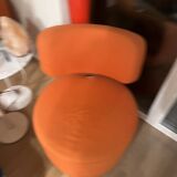 SITS Mokka swivel armchair in orange fabric — Scandinavian modern retro rounded design