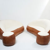 Rare set of sofas croissant 1970