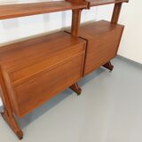 Bookcase modular double shelf vintage teak from the 60s