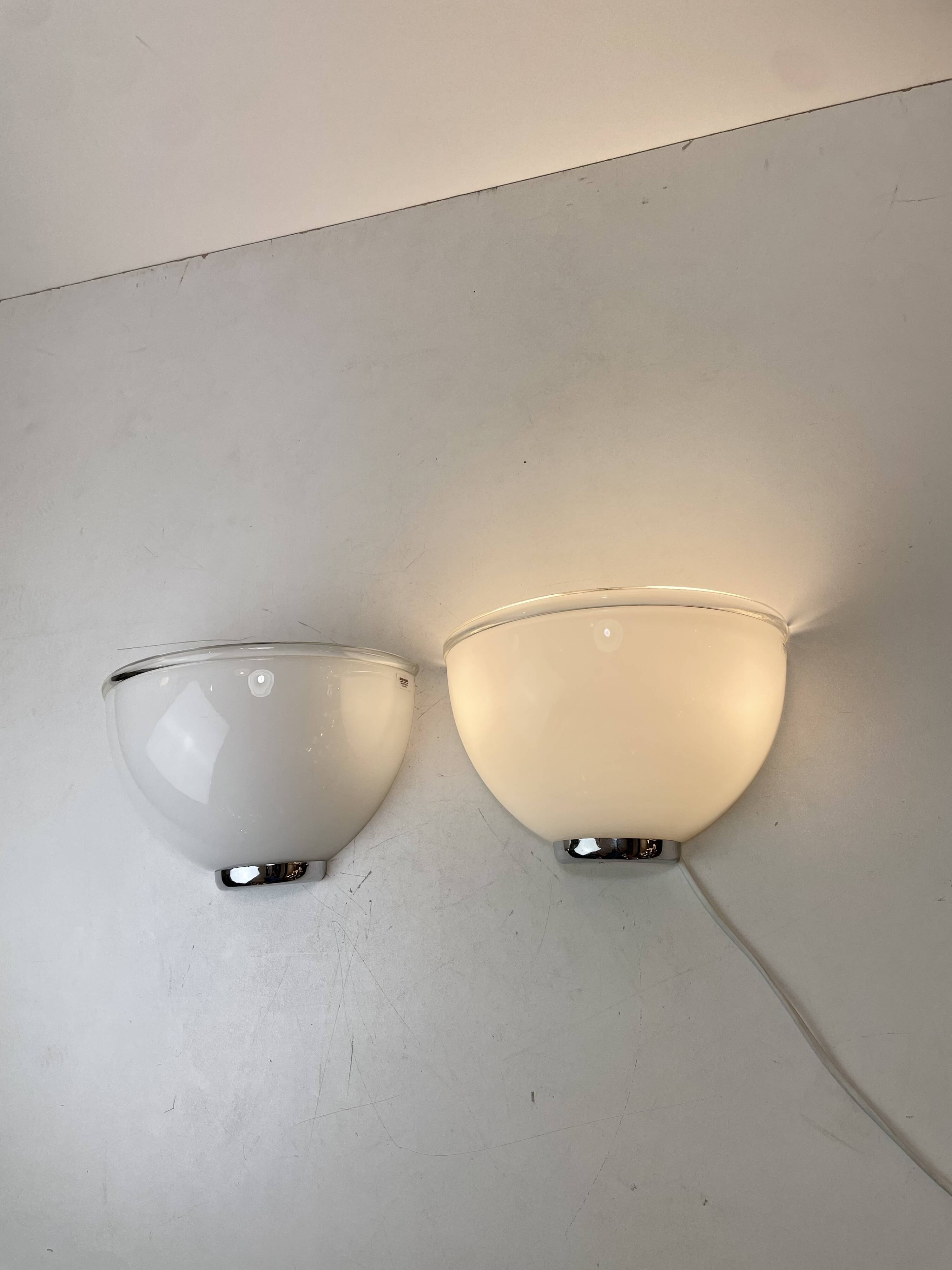 Pair of Onfale Wall Lamps Designed by L. Vistosi for Artemide, Italy, 1990s