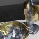 Candleholder and Bowl by David Marshall in Aluminum and Brass, UK 1970s