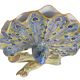 Faience bouquet holder from Desvres in the shape of a peacock.