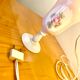 Pied de lampe vintage en opaline