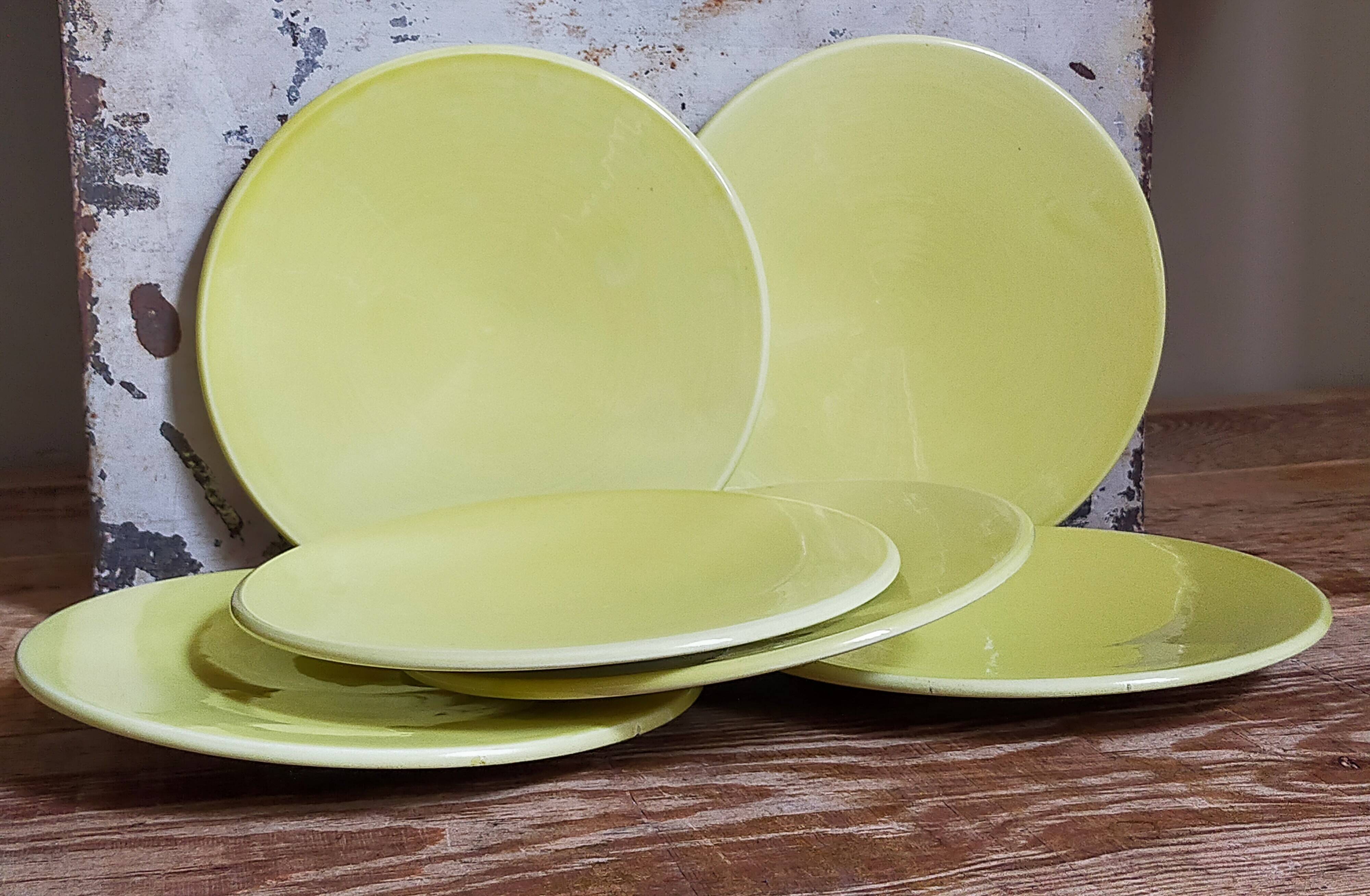 Six vintage Czech ceramic dessert plates