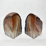 Paire de serre-livres en agate. Espagne, années 1970