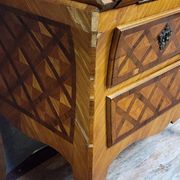 Louis XV period curved secretary desk in marquetry, circa 1750