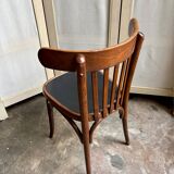 Chaise bistrot en bois foncé et noir