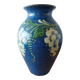 Vase signed Primavera in blue glazed ceramic 1920 1930