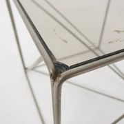 Rare metal and glass side table by Max Sauze, Isocele, France 1960's
