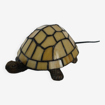 Lampe veilleuse tortue vitrail style Tiffany