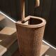 Vintage bamboo and rattan umbrella stand