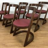 Set of 6 chairs Baumann Halfa design 70's
