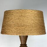 French modernist wood turned table lamp in the style of Charles Dudouyt, 1940s