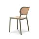 Colorful green chair with retro cane look