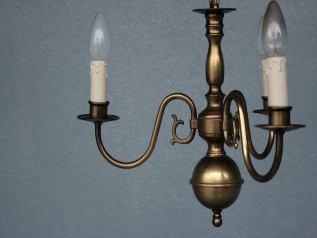 Lustre hollandais en bronze 3 branches