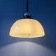 Mid-century plexiglass massive space age pendant lamp with white acrylic shade