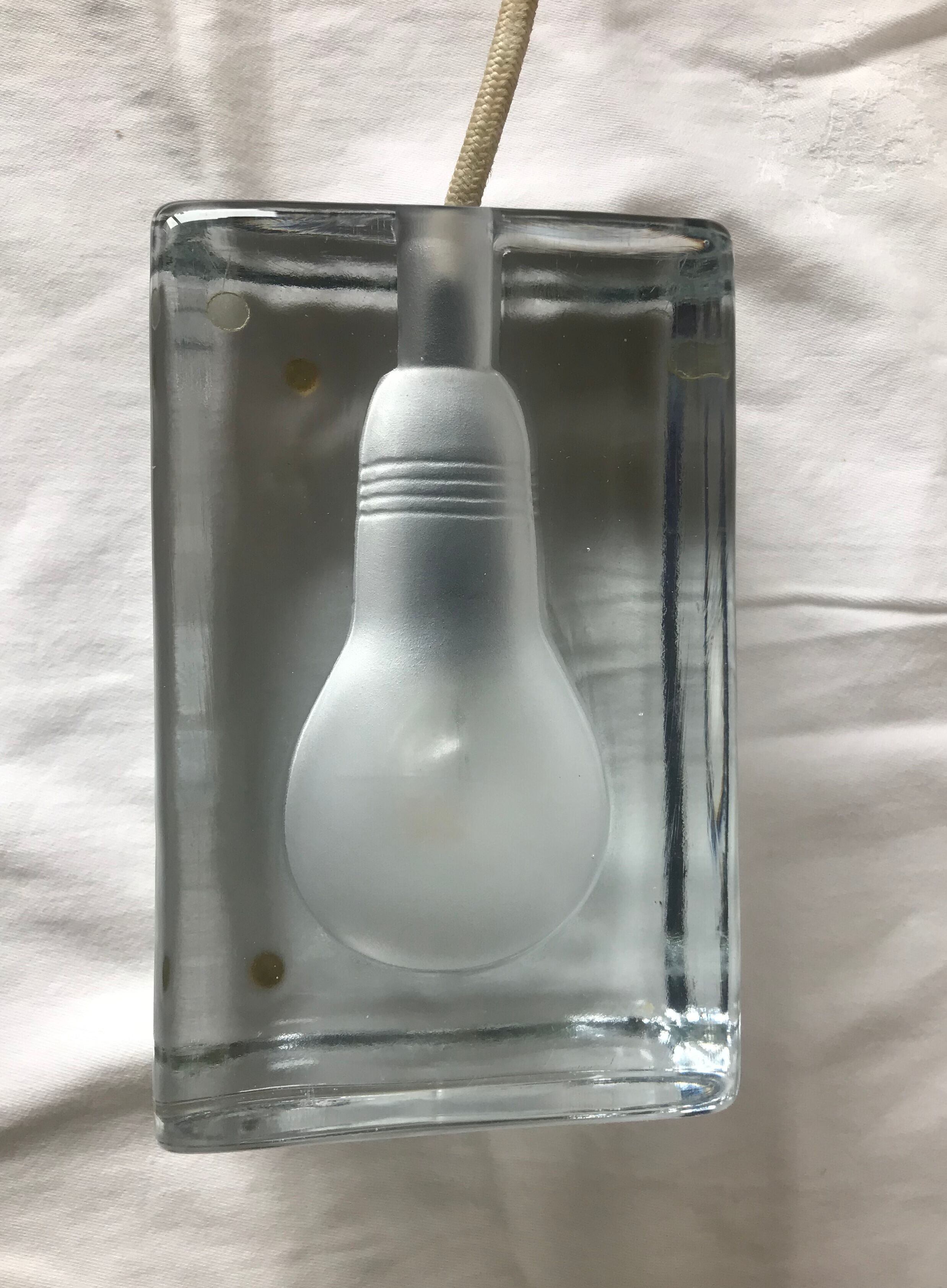 Pair of glass block lamps