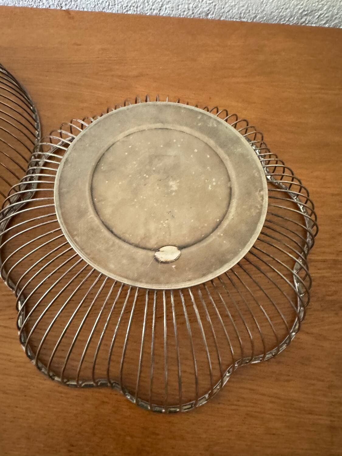 80s silver metal table baskets