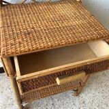 Vintage rattan nightstand