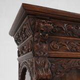 Baroque Style Display Case in Oak, Belgium, 1950s