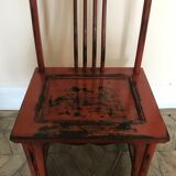 Pair of Chinese chairs, lacquered red, twentieth century