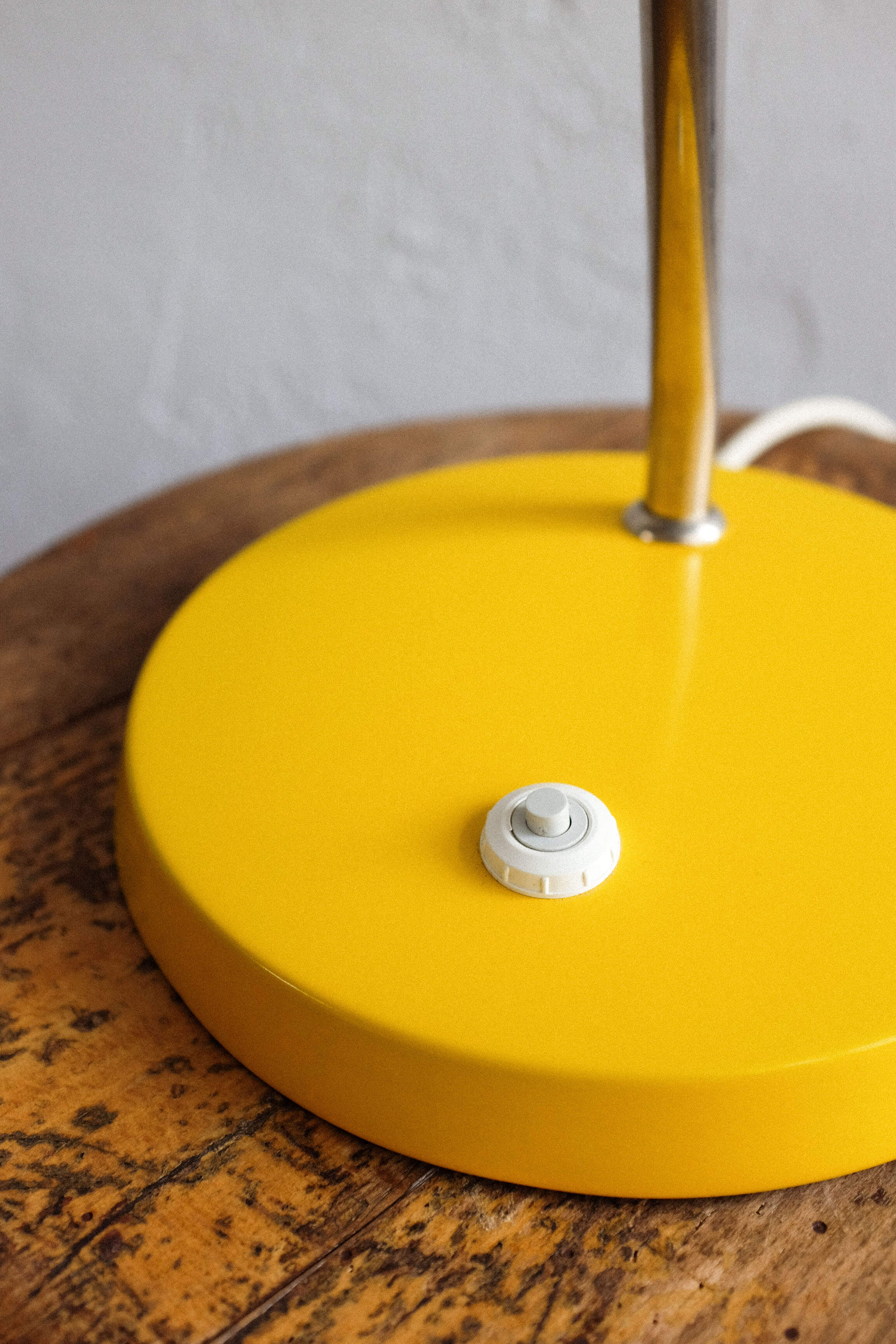 East germany vintage yellow table lamp by veb narva leuchtenbau, 1960s