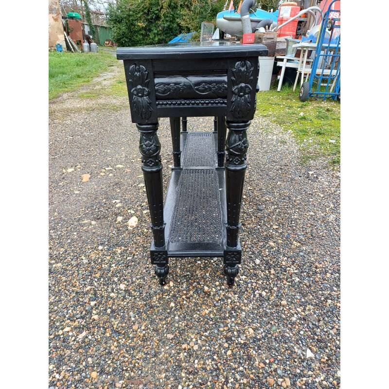 Napoleon III style wooden and cane console