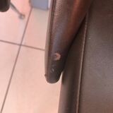 4 VINTAGE chairs in arflex-style brown skai