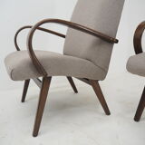 1960s pair of Ton/Thonet beech armchairs, czechoslovakia