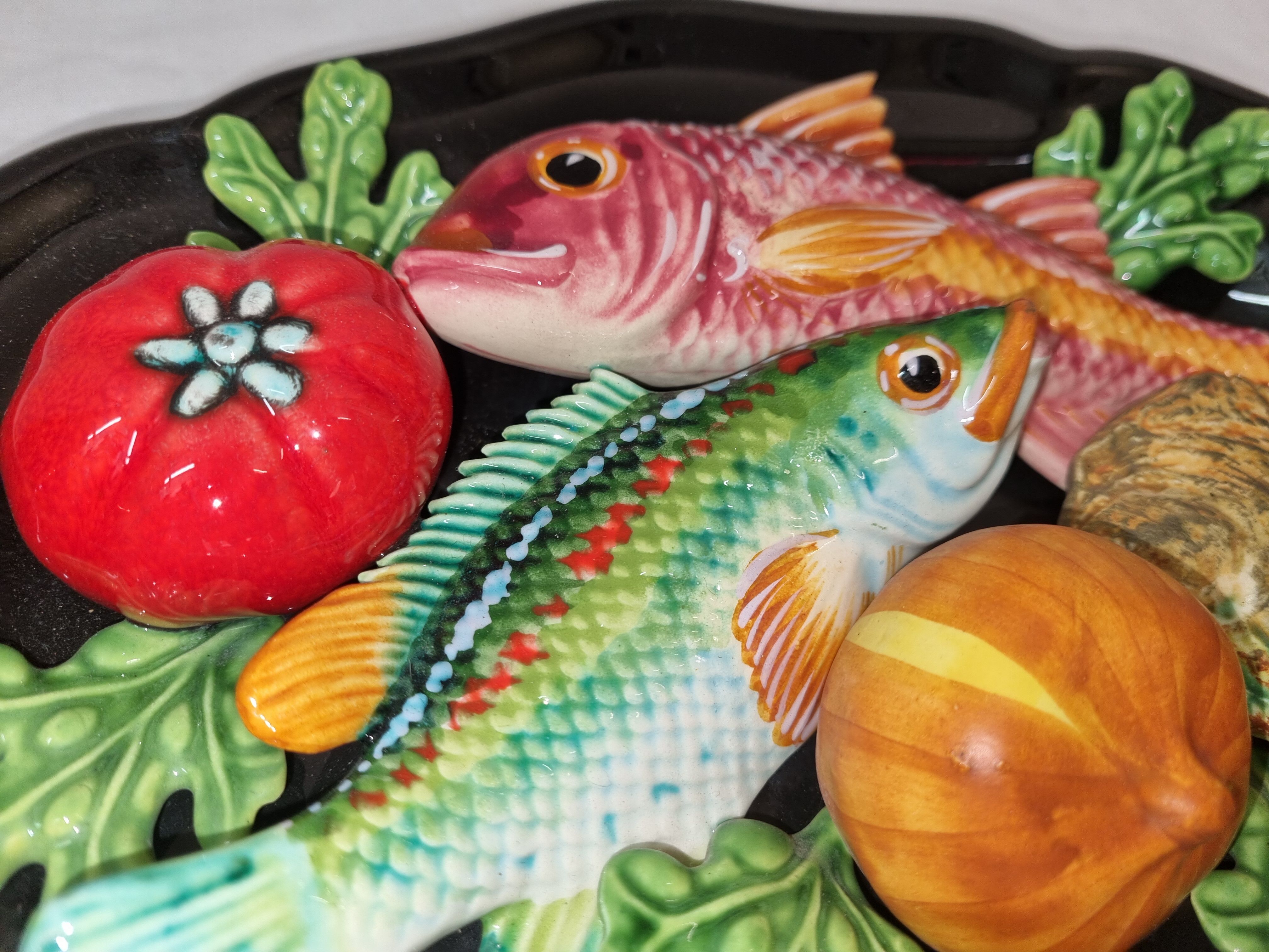 Plate slurry Vallauris fish from 1970