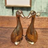 Pair of golden brass ducks