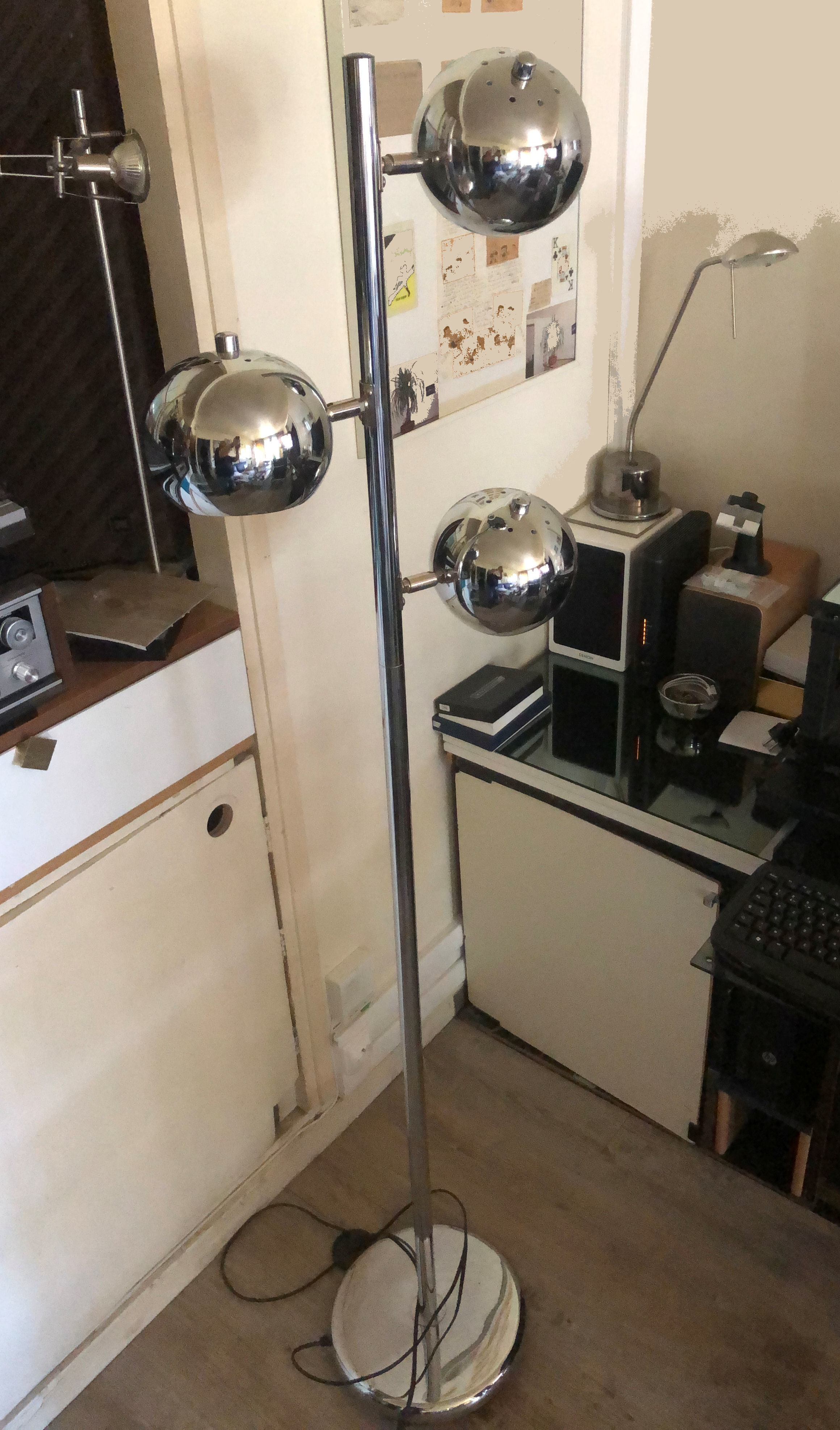 Floor lamp chrome balls "Bullit"