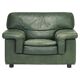 Roche Bobois lounge armchair in original green patinated leather, 1970