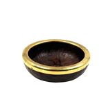 Mid-century brass and wood bowl, Italy 1970s