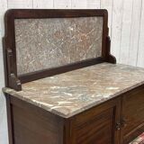 English toilet furniture in mahogany and marble from the early 20th century.